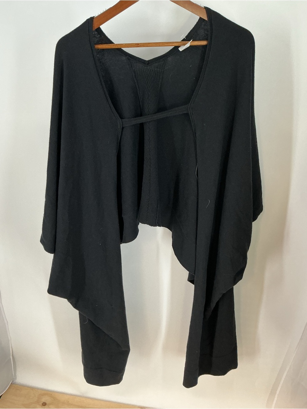 Lululemon Black Women's Draped Open-Front Sweater Cardigan One Size